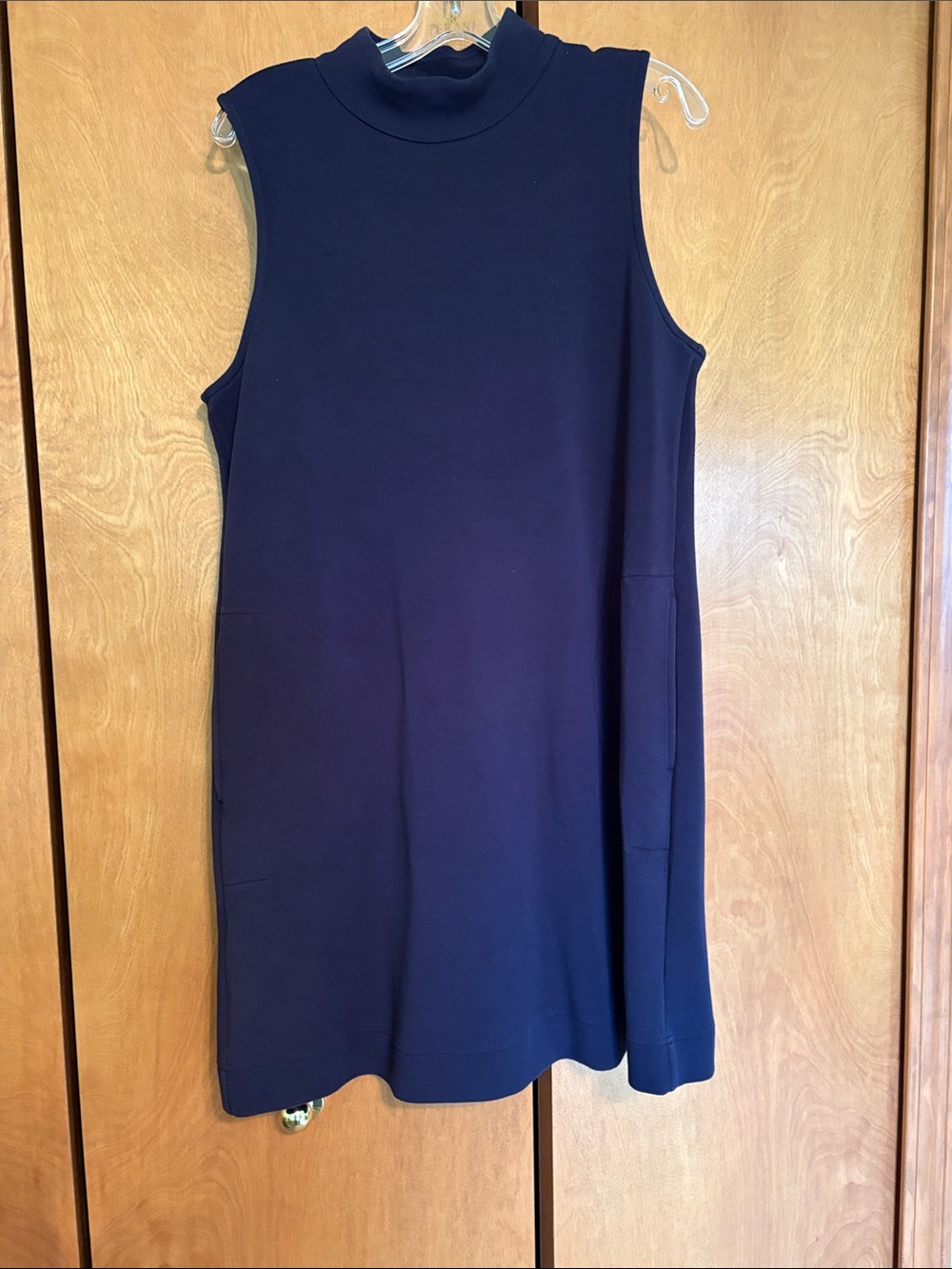 SPANX Sleeveless Mock Neck Dress in Navy